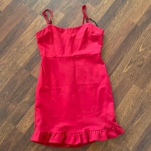 Lulus red ruffle dress